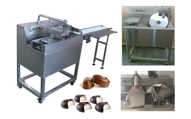 Chocolate enrobing and moulding machine 